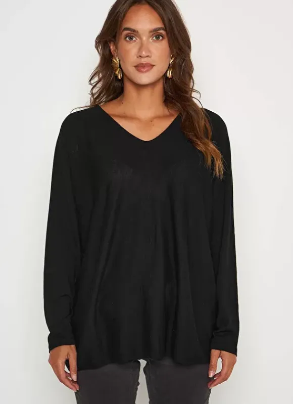 Pull Col V Sans Emmanchures Noir Maboutou Sud Express