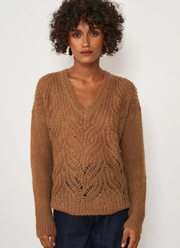 Pull Col V Vison Margot Sud Express