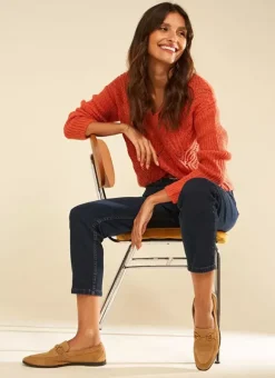 Pull Encolure V Abricot Margot Sud Express