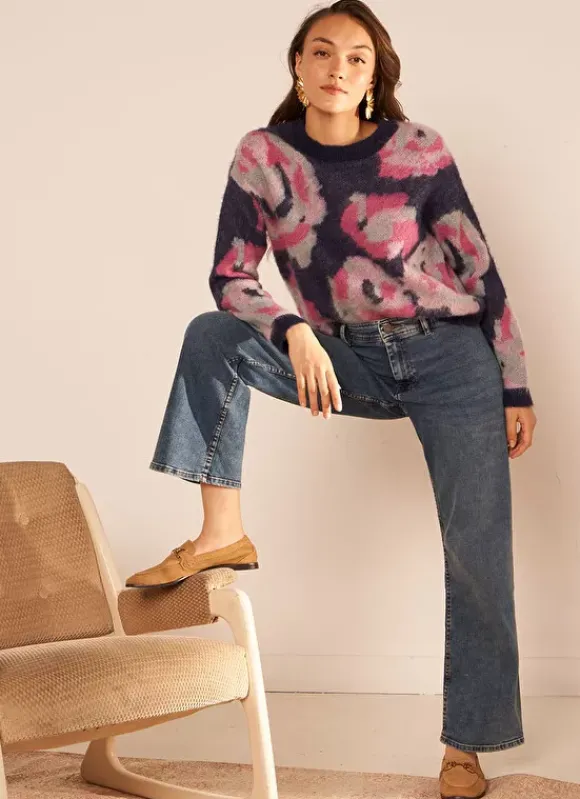 Pull Imprime Fleuri Marine Muscari Sud Express