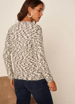 Pull Imprime Leopard Ecru Mena Sud Express