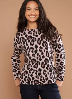 Pull Leopard 100% Cachemire Camel Maricka Sud Express