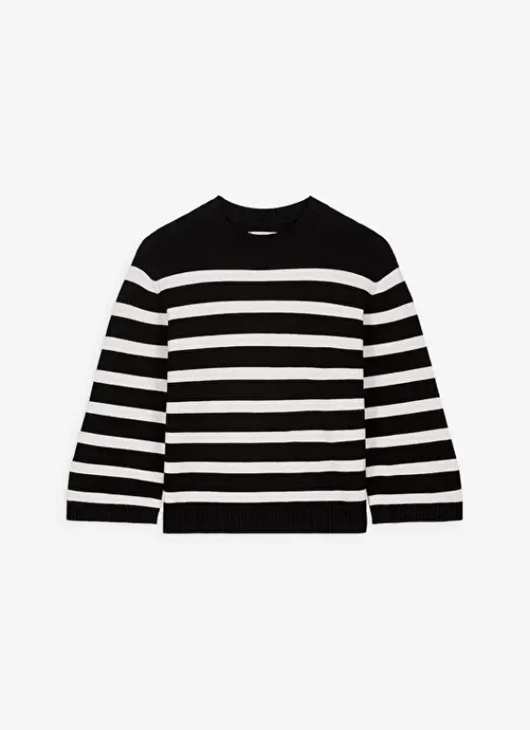Pull Mariniere A Col Rond Noir Meditha Sud Express
