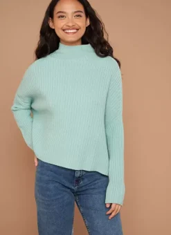Pull Pur Cachemire A Cotes Aqua Monetalou Sud Express