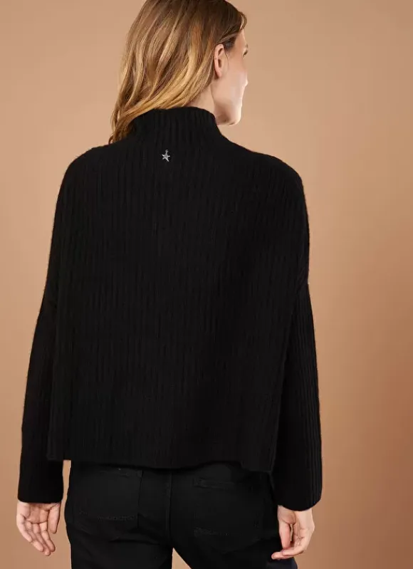 Pull Pur Cachemire A Cotes Noir Monetalou Sud Express