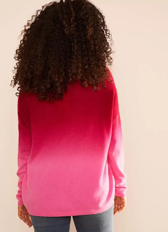 Pull Tie&Dye 100% Cachemire Framboise Monjack Sud Express