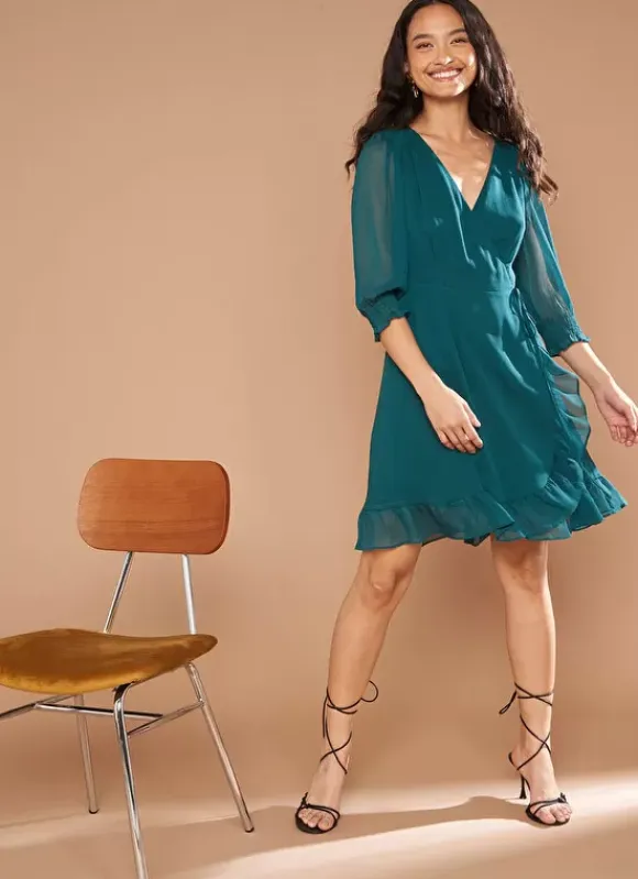 Robe Cache-Coeur A Manches Longues Bouteille Rokima Sud Express