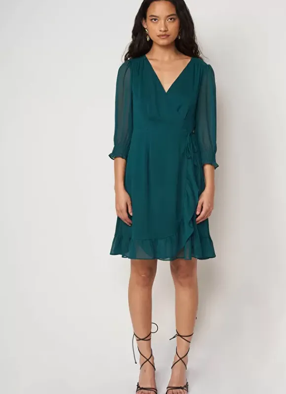 Robe Cache-Coeur A Manches Longues Bouteille Rokima Sud Express