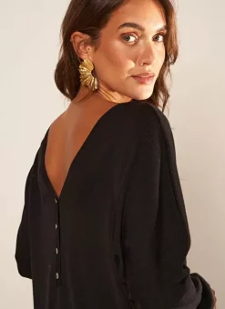 Robe Courte Col V Noir Ronamo Sud Express