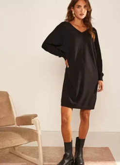 Robe Courte Col V Noir Ronamo Sud Express