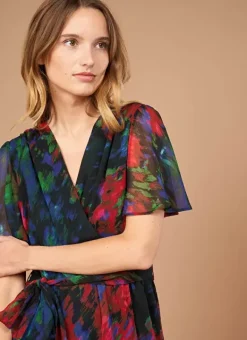 Robe Courte Encolure V Noir Razzaia Sud Express
