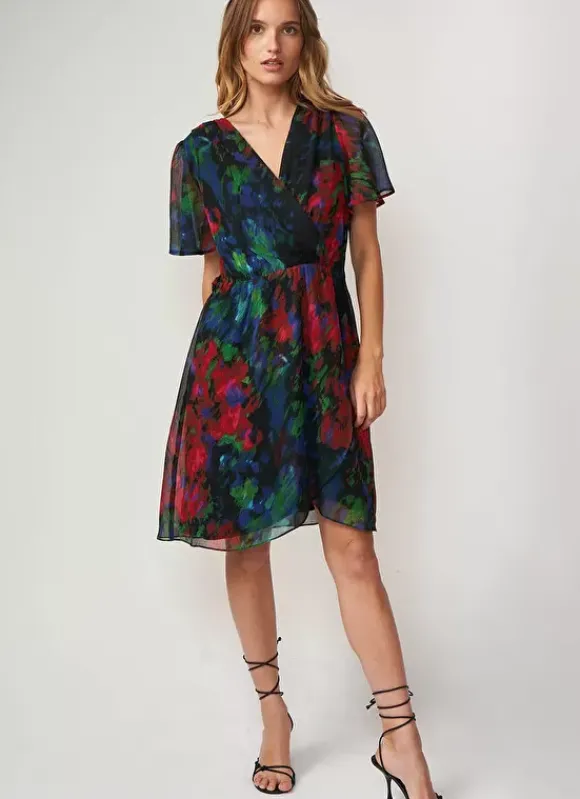 Robe Courte Encolure V Noir Razzaia Sud Express