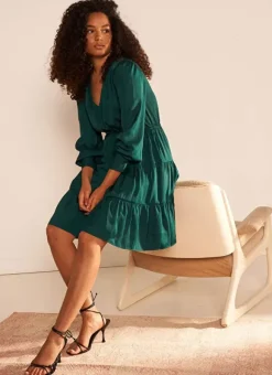 Robe Courte Satin A Encolure V Bouteille Rascalou Sud Express