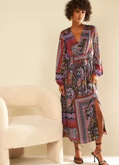 Robe Longue Imprimee Kaki Ralage Sud Express