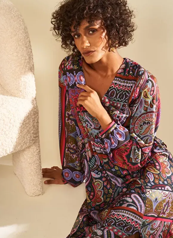 Robe Longue Imprimee Kaki Ralage Sud Express