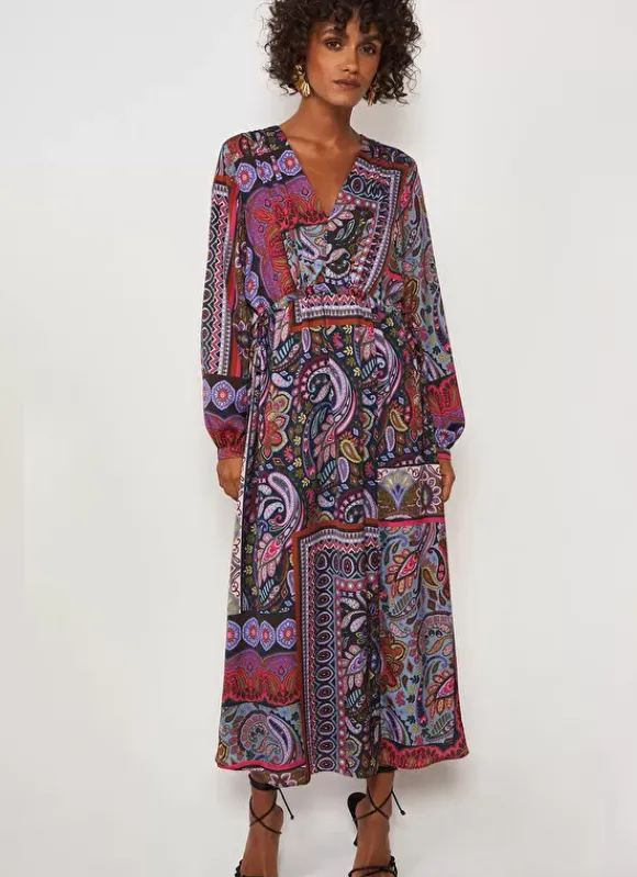 Robe Longue Imprimee Kaki Ralage Sud Express