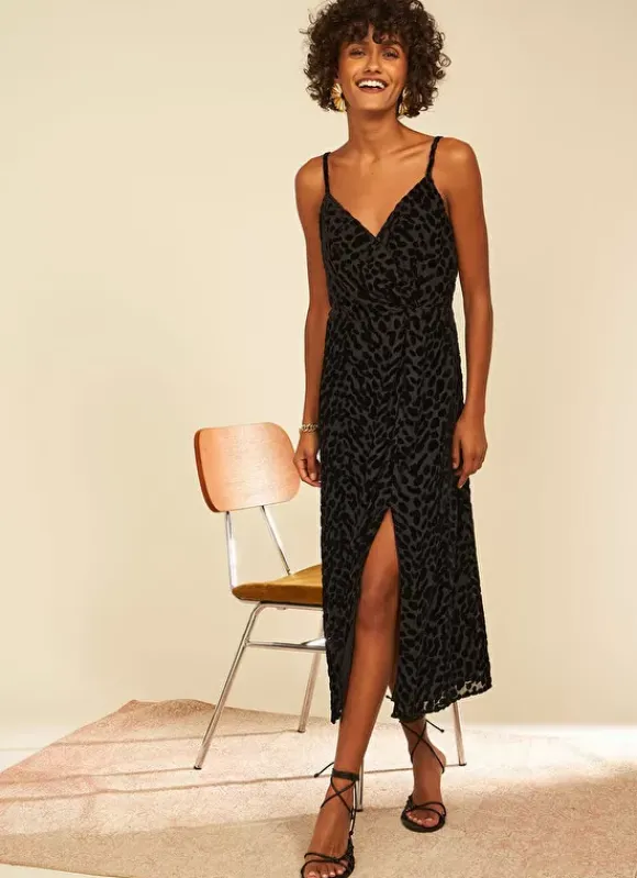 Robe Midi A Bretelle Noir Roxana Sud Express