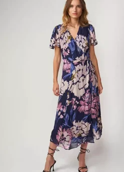 Robe Midi Cache-Coeur Imprimee Violet Roxary Sud Express