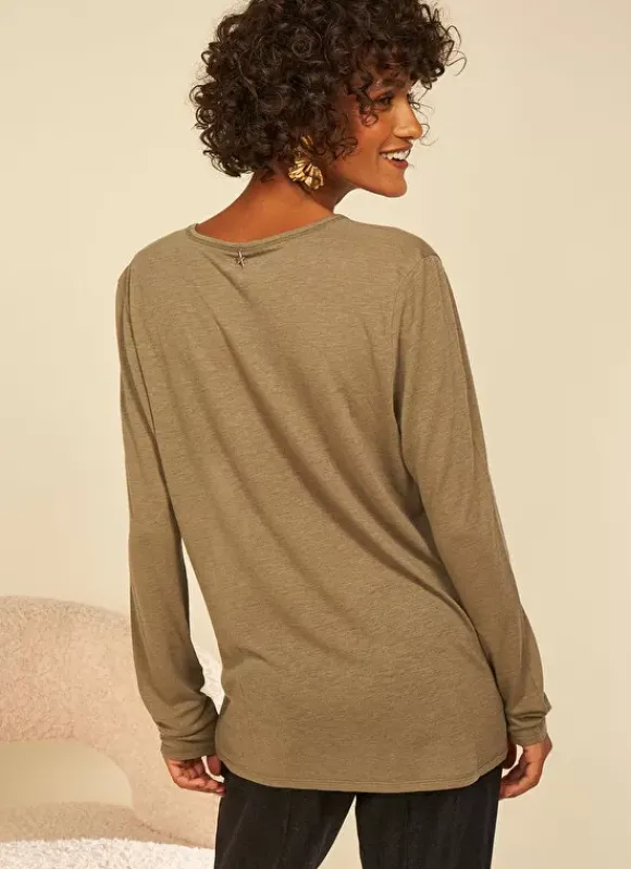 Tee-Shirt Manches Longues Kaki Tassina Sud Express