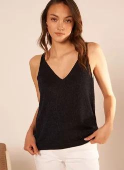 Top Details Maille Scintillante Marine Demoiselles Sud Express