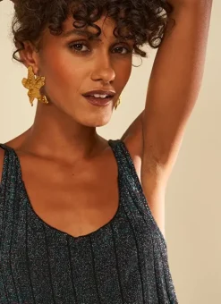 Top En Maille Scintillant Noir Dolce Sud Express