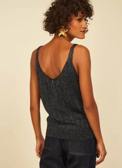 Top En Maille Scintillant Noir Dolce Sud Express