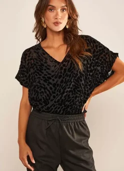 Top Manches Courtes Imprime Noir Toxana Sud Express
