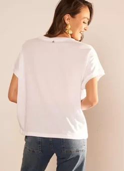 T-Shirt A Col Rond Blanc Tricia Sud Express