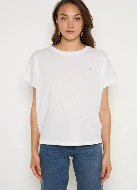 T-Shirt A Col Rond Blanc Tricia Sud Express