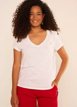 T-Shirt A Col V Blanc Thelma Sud Express