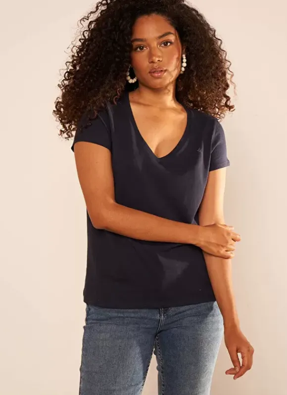 T-Shirt A Col V Marine Thelma Sud Express