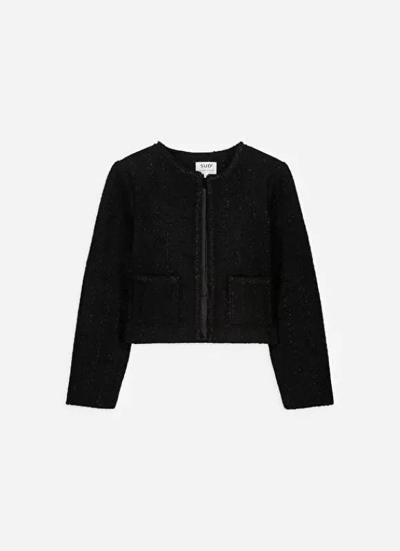 Veste En Tweed Noir Valentine Sud Express