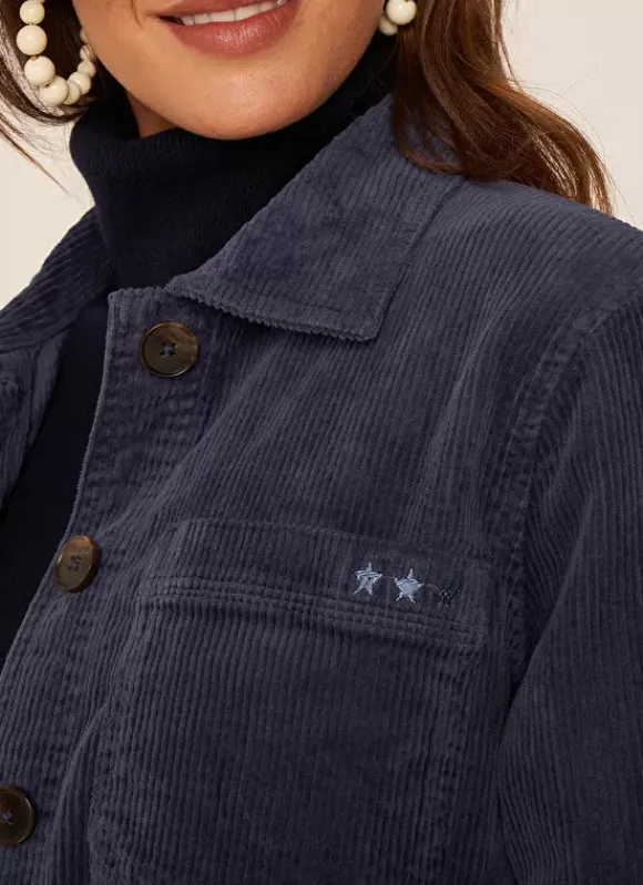 Veste En Velours Cotele En Coton Indigo Vastina Sud Express