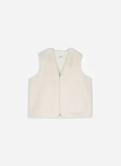 Veste Sans Manches Fausse Fourrure Craie Garinko Sud Express