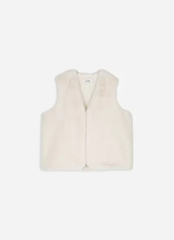 Veste Sans Manches Fausse Fourrure Craie Garinko Sud Express