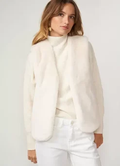 Veste Sans Manches Fausse Fourrure Craie Garinko Sud Express