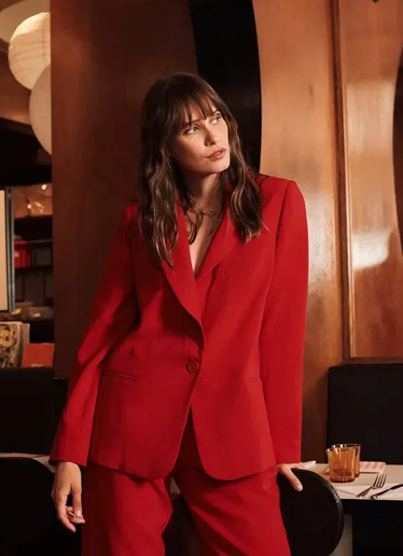 Veste Tailleur Rouge Vedena Sud Express